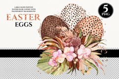 Watercolor Easter egg clipart, Easter sublimation, floral Easter png, Watercolor floral bouquets, leopard Easter sublimation, easter eggs clipart, easter greeting card, spring flowers png, watercolor easter, floral bouquet , leopard print, my first Easter