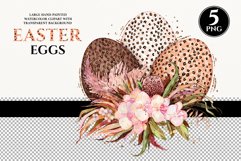 Watercolor Easter egg clipart, Easter sublimation, floral Easter png, Watercolor floral bouquets, leopard Easter sublimation, easter eggs clipart, easter greeting card, spring flowers png, watercolor easter, floral bouquet , leopard print, my first Easter