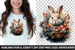 Watercolor Easter Bunny sublimation