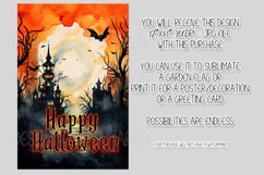 Halloween Garden Flag, Watercolor Happy Halloween Flag Product Image 2