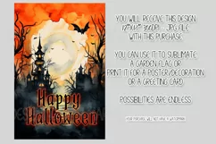 Halloween Garden Flag, Watercolor Happy Halloween Flag Product Image 2