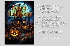 Halloween Garden Flag, Watercolor Happy Halloween Flag Product Image 2