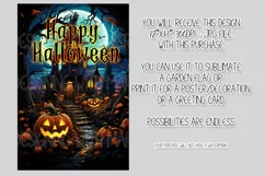 Halloween Garden Flag, Watercolor Happy Halloween Flag Product Image 2