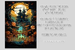 Halloween Garden Flag, Watercolor Happy Halloween Flag Product Image 2