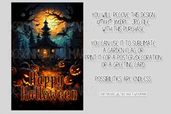 Halloween Garden Flag, Watercolor Happy Halloween Flag Product Image 2