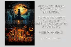 Halloween Garden Flag, Watercolor Happy Halloween Flag Product Image 2