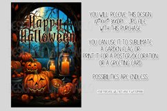 Halloween Garden Flag, Watercolor Happy Halloween Flag Product Image 2
