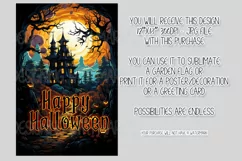 Halloween Garden Flag, Watercolor Happy Halloween Flag Product Image 2