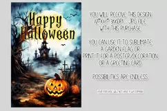Halloween Garden Flag, Watercolor Happy Halloween Flag Product Image 2