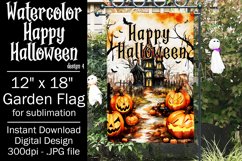 Halloween Garden Flag, Watercolor Happy Halloween Flag Product Image 1