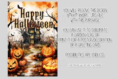 Halloween Garden Flag, Watercolor Happy Halloween Flag Product Image 2