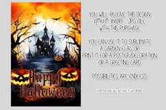 Halloween Garden Flag, Watercolor Happy Halloween Flag Product Image 2