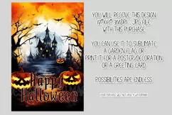 Halloween Garden Flag, Watercolor Happy Halloween Flag Product Image 2
