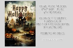 Halloween Garden Flag, Watercolor Happy Halloween Flag Product Image 2