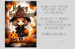 Halloween Garden Flag, Watercolor Happy Halloween Flag Product Image 2