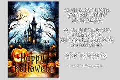 Halloween Garden Flag, Watercolor Happy Halloween Flag Product Image 2