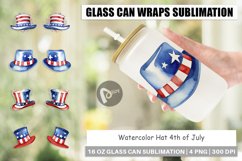 Glass Can Wraps Hat 4th of July Product Image 1