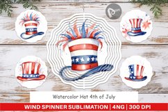 Wind Spinner Watercolor Hat Patriotic Product Image 1