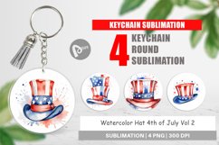 Keychain Watercolor Hat Patriotic Product Image 1