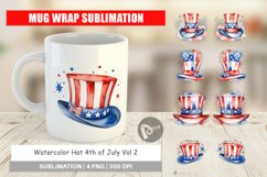 Mug Wrap Design Watercolor Hat Patriotic Product Image 1