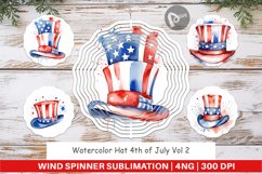 Wind Spinner Watercolor Hat Patriotic Product Image 1