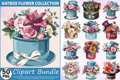Watercolor Hatbox Flower Clipart Bundle Product Image 1