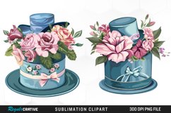 Watercolor Hatbox Flower Clipart Bundle Product Image 4