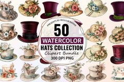 Watercolor Hats Clipart Bundle Product Image 1