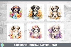 Bundle of six Wild Flowers Havanese Paper Backgrounds designs.