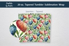 Watercolor Heart 20 oz Skinny Tumbler Wrap for Sublimation
