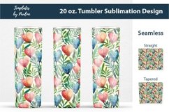 Watercolor Heart 20 oz Skinny Tumbler Wrap for Sublimation
