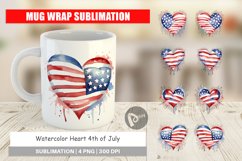 Mug Wrap Design Heart 4th of July Product Image 1