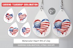 Earring Teardrop Heart 4th of July Product Image 1
