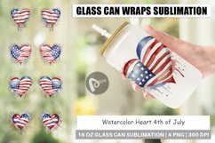 Glass Can Wraps Heart 4th of July Product Image 1