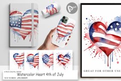 Digital Paper Heart 4th of July Product Image 1