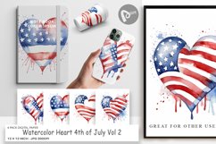 Digital Paper Heart 4th of July Product Image 1