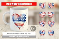 Mug Wrap Design Heart 4th of July Product Image 1