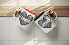 Watercolor heart cozy knitted pattern Love You quote Valentine Day print 20 oz tumbler skinny mug wrap clipart t-shirt sublimation printable design