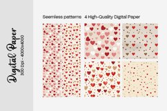Watercolor Heart Digital Paper Seamless Digital Pattern Product Image 2
