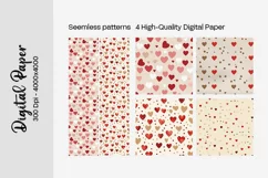 Watercolor Heart Digital Paper Seamless Digital Pattern Product Image 2