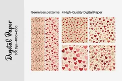 Watercolor Hearts, Seamless Digital Pattern, Romantic Pattern, Valentines Day Pattern, Love Pattern, Wedding Pattern, Digital Scrapbooking Paper, DIY Pattern, Commercial Use Pattern, High Resolution Pattern