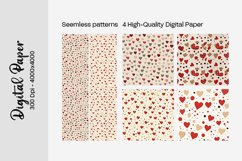 Watercolor Heart Digital Paper Seamless Digital Pattern Product Image 3