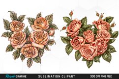 Watercolor Heart Flower Wreath Clipart Bundle Product Image 2