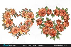 Watercolor Heart Flower Wreath Artwork Clipart Product Image 1