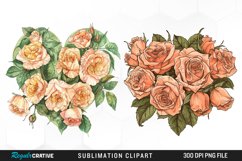 Watercolor Heart Flower Wreath Design Clipart Product Image 1
