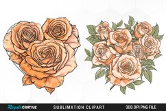 Watercolor Heart Flower Wreath Artwork Clipart Product Image 1