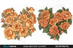 Watercolor Heart Flower Wreath Artwork Clipart Product Image 1
