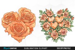 Watercolor Heart Flower Wreath Artwork Clipart Product Image 1