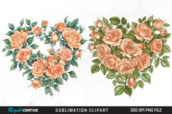 Watercolor Heart Flower Wreath Artwork Clipart Product Image 1