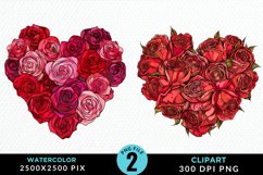 Heart Flower Sublimation PNG Clipart Product Image 1